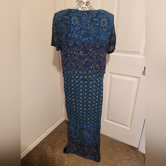 NWT Karin Stevens‎ beaded floral maxi dress - Picture 3 of 8